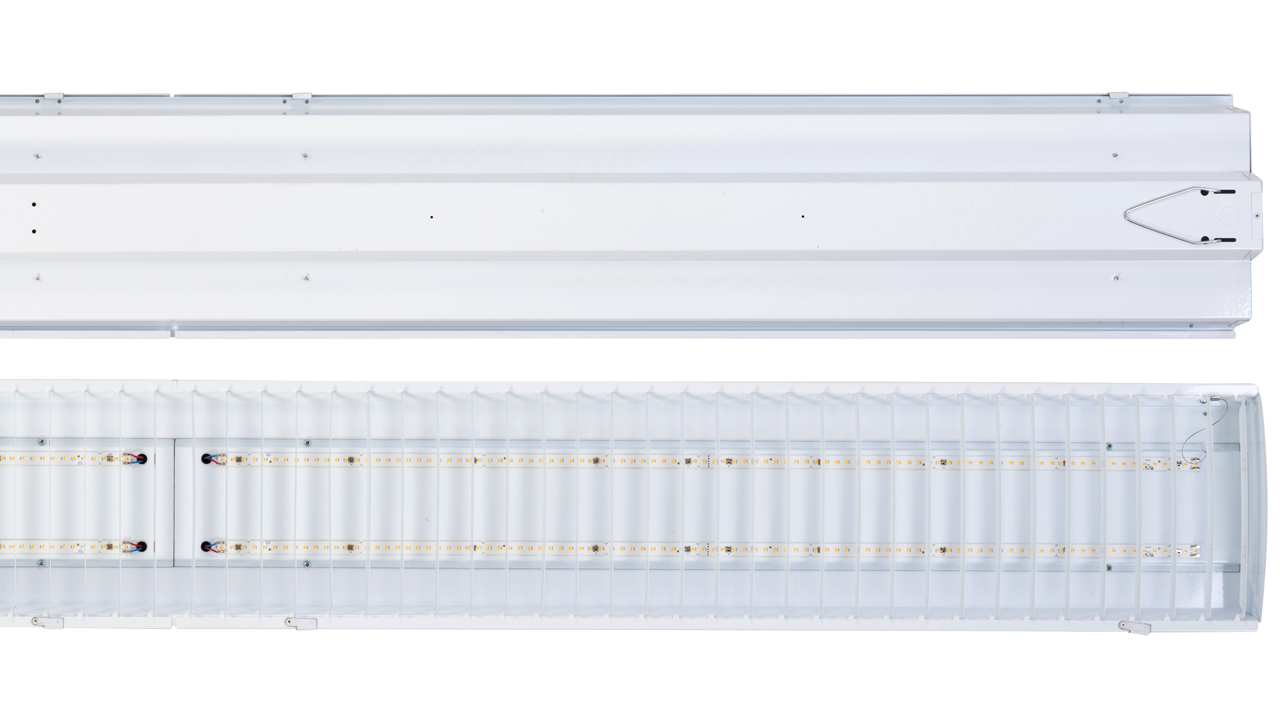 led light/lighting product, BLMB suspended decorative high bay retail commercial industrial fixture